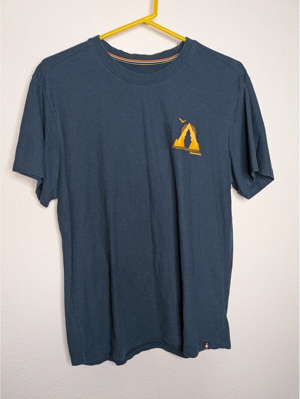 Smartwool Go Far Feel Good Merino Wool Blend Graphic T-Shirt Blue Size M